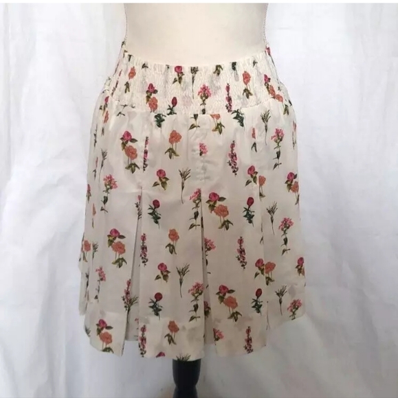 New Buru Designer Floral Bouquet Smocked Waist Mini Skirt Blouse Set Small - Picture 9 of 9